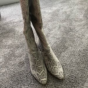 Knee high boots faux leather